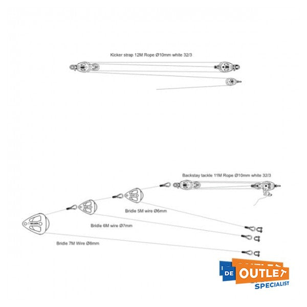 セルデン・ハンセ 495, 505 調整可能ステンレス製バックステー - TTA4906