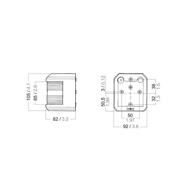Aqua Signal Series 41 Red Starboard Navigation Light White - 3544626000