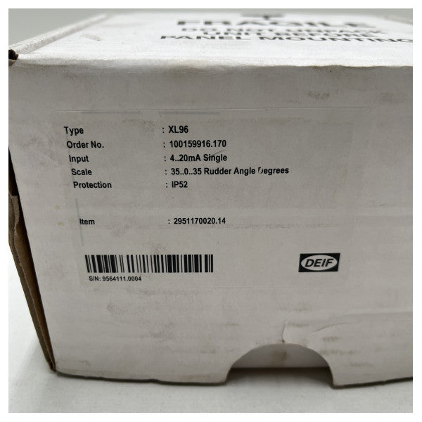 DEIF XL96 Pantalla de indicador de ángulo del timón 35-0-35