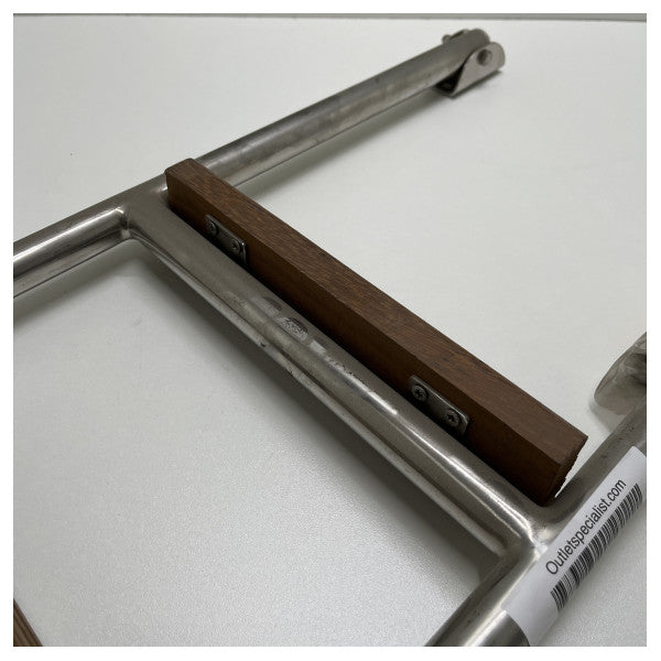 Fast rustfritt stål Svømming trapp med 2 tretrinn 50 x 30 cm