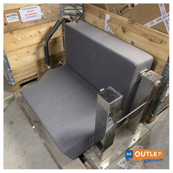 Sealine verstellbarer Fahrersitz grau mit Edelstahlgestell