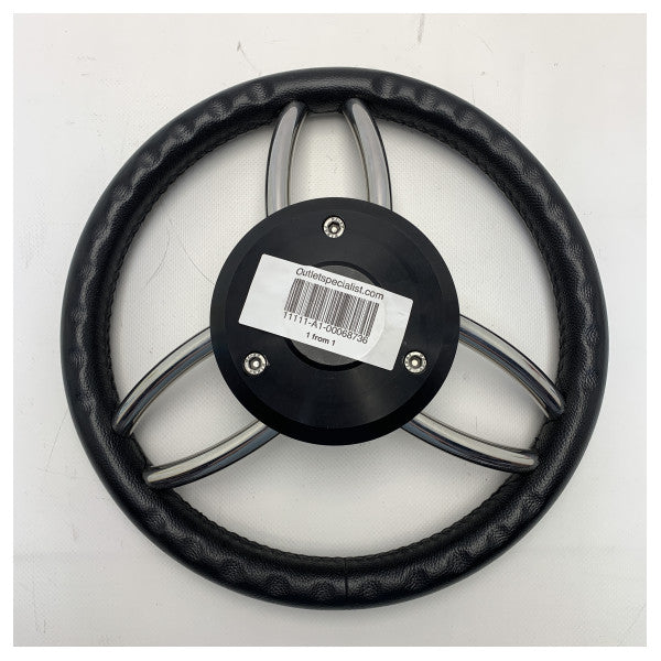 Ultraflex 27B Stainless steel steering wheel with artificial leather black - 00068736