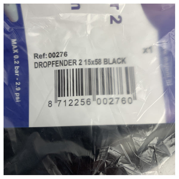 Majoni Dropfender 2-15 x 58 cm Schwarz - 00276