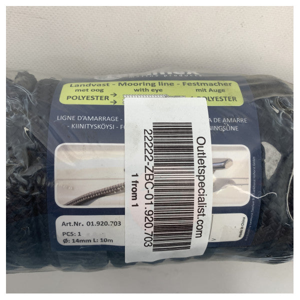 Talamex Polyester Landvast | Mooring Rope 14 mm - 10m Blue - 01.920.703