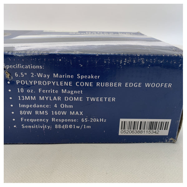 Eval 6,5 inčni morski vodootporni zvučnik Set Black 160W - 03062-2BL