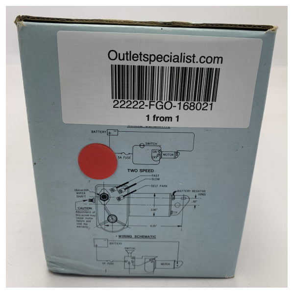 Lubase 05366 Motor de limpiaparabrisas ángulo ajustable de servicio pesado - 168021