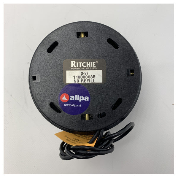 Ritchie S-87 flydende kompas sort med belysning 12/24V