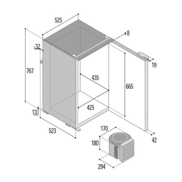 Vitrifrigo C130 130L Kompressor kjøleskap 12/24V svart