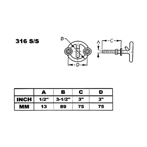 Allpa Edelstahl Waterski Hook 078396