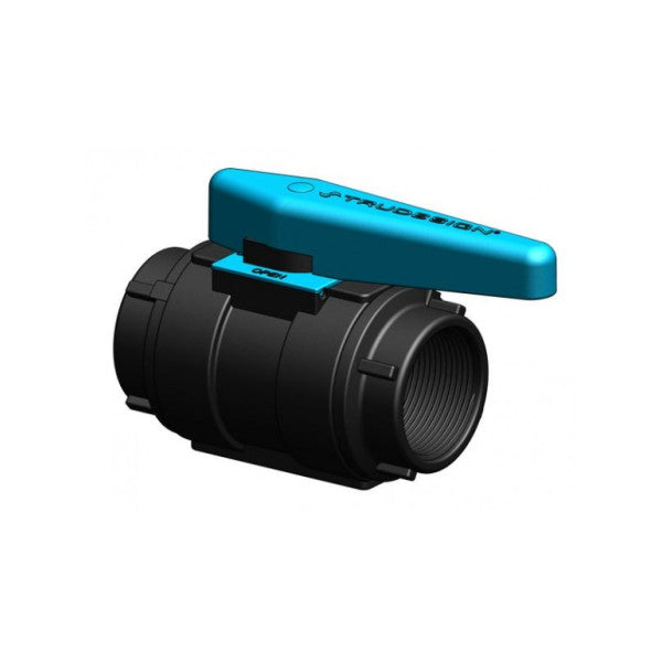 Trudesign 1-BSP 1 ίντσας μαύρη πλαστική σφαιρική βαλβίδα 1-BSP