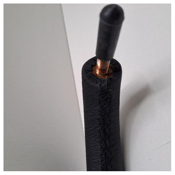 Barandilla de acero inoxidable revestida de cuero de 30 cm