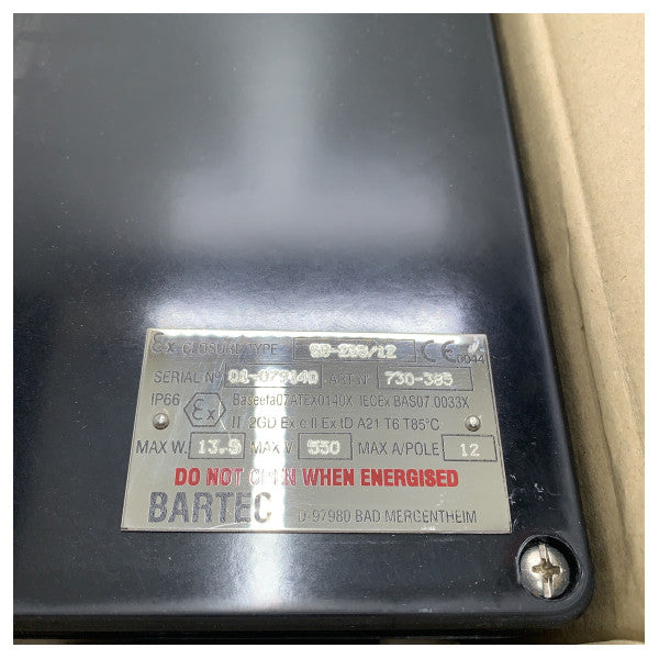 Bartec GB -Serie IP66 20 Terminal ATEX Junction Box 250 x 250 x 120 mm