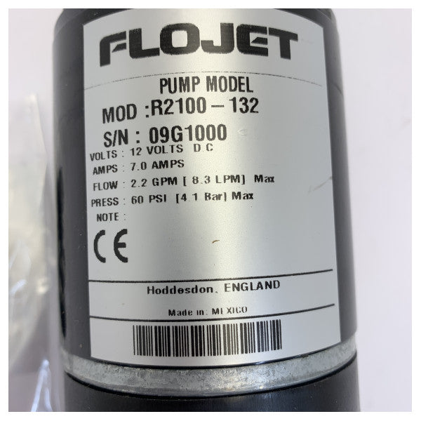 フロジェットダイアフラム式淡水ポンプ 12V 8.3L/m 60 PSI - R2100132A 