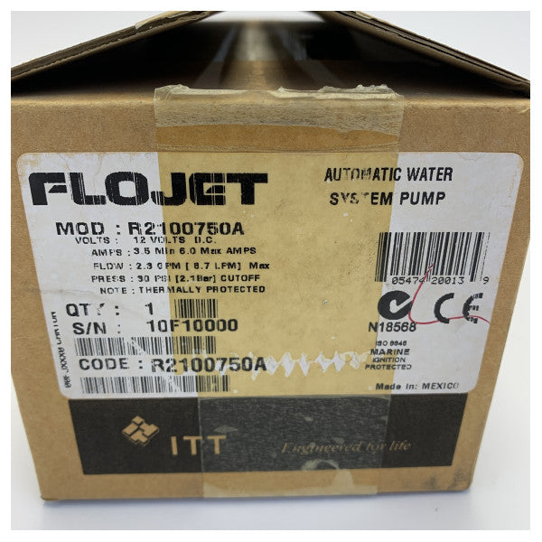 Αντλία Φρέσκου Νερού Flojet R2100750A Μεμβράνης 8.7L/m 30 PSI 12V 