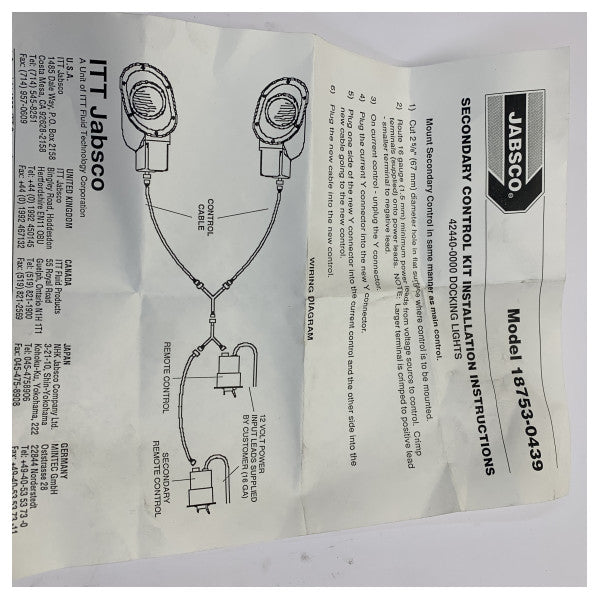 Jabsco 18753-0439 Kontrolni komplet za svjetla za vez na dva mjesta 