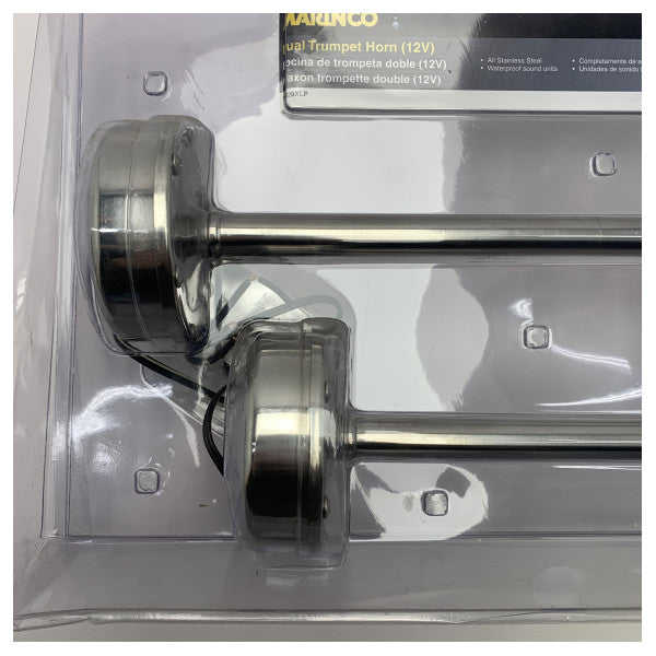 Marinco trompet elektrikli havalı korna çift 12V paslanmaz çelik - 10029XLP