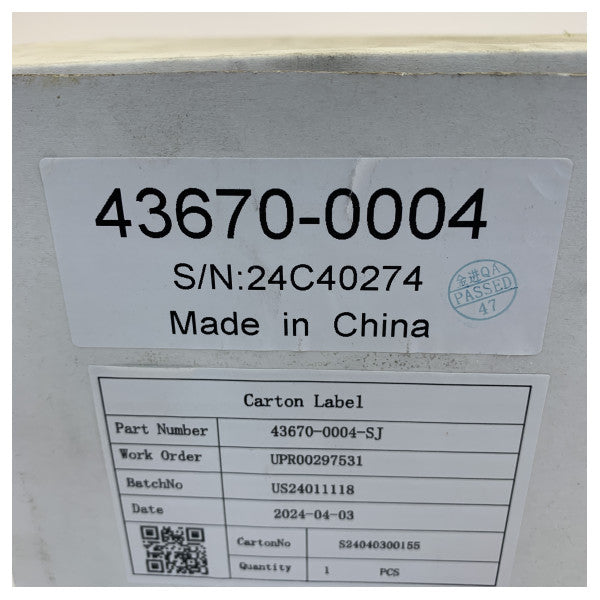 Jabsco 43670-0004 Dual Station Control Kit für 146SL und 255SL Suchscheinwerfer - 12V 