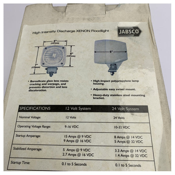 Jabsco Faro Xenon 24V Marine Flutlicht - 63142-0024 
