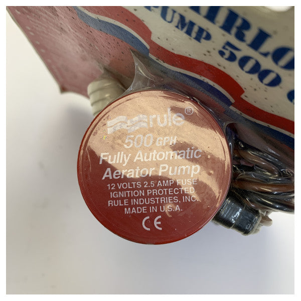 Rule 500 GPH Rule Premium pompe Livewell/Baitwell anti-bouchon d’air -201F-AA 