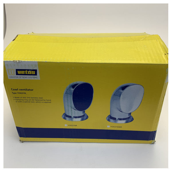 Vetus Air Vent Yogi YOG316WR - Ruostumattomasta teräksestä valmistettu tuulettimen suojus - korkeakiillotettu 