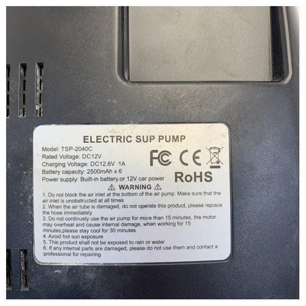 Електричний насос для SUP Vetus YellowV 12V - цифровий дисплей - YVPUMP02E 