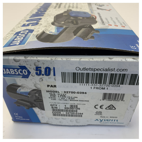 Jabsco 32700-0394 PAR-Max 5.0 Marine Washdown Pump 24V - 
