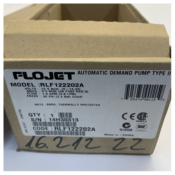 Flojet RLF122202A Diaphragm Pump - Marine Water Pump - 12V - 3.8lpm