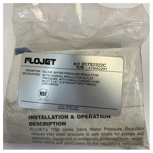 Flojet Pressure Regulator 30PSI 10/13mm - 01752322C