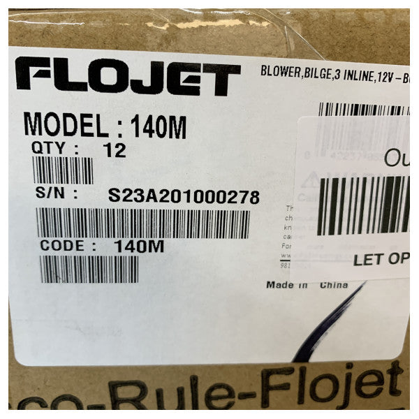 Rule 140M In-Line Marine Blower 3-Inch 12V Bilge Ventilation Fan