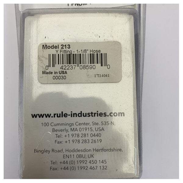 З’єднувач шланга Y-клапана Rule 1-1/8 дюйма (29 мм) для трюмної помпи — 0558000213 