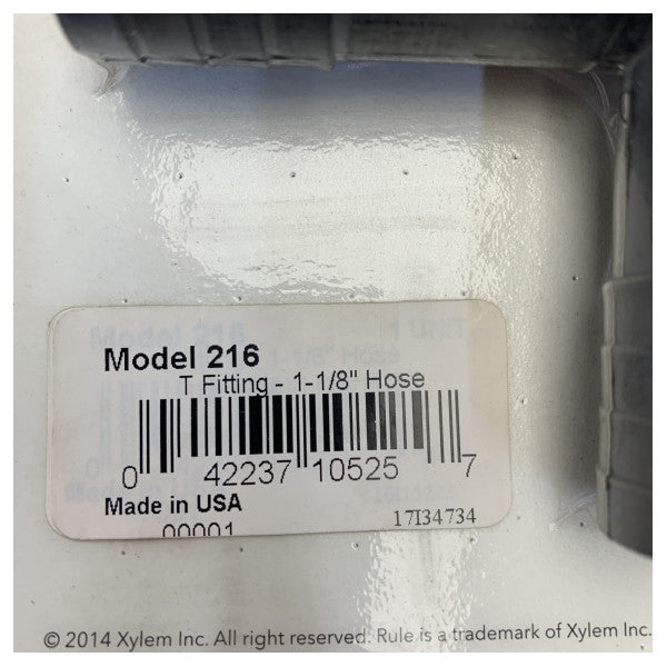 Rule 216 1-1/8inch - 29mm морський T-подібний з'єднувач для шланга 