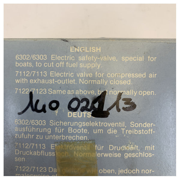 Valvola solenoide Marco Marine 24V 3/8 pollice 12 mm certificata R.I.NA. - 11111-X51-6333 