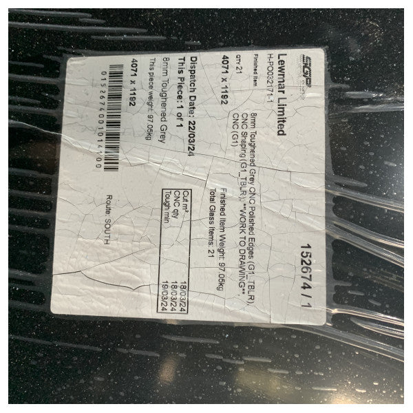 Azimut 53 fly Deck Starboard Forward Window Glazing Panel - A000161559