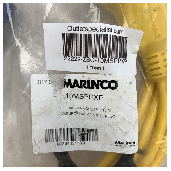 Marinco 10MSPPXP 10M 16A 230V Kit de cable de alimentación de la costa