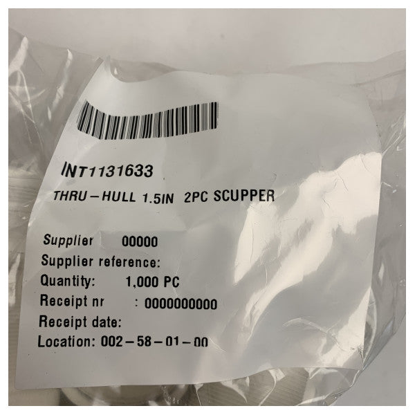 Wytrzymały, dwuczęściowy, 1,5-calowy morski syfon przelotowy do wydajnego odwadniania pokładu