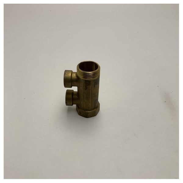 Hållbar 1/2 tum mässings dubbeluttag samlare för marina kyl- och värmesystem 