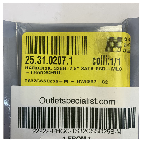 Внутрішній твердотілий накопичувач Transcend 32GB 2.5\" SATA SSD MLC TS32GSSD25S-M 