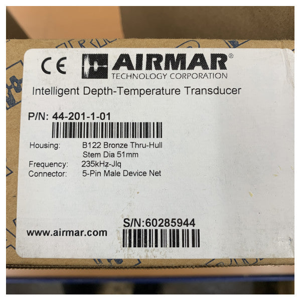 Airmar B122 DT Long Stem Bronze Thru-Hull Transducer 235kHz Depth & Temp 