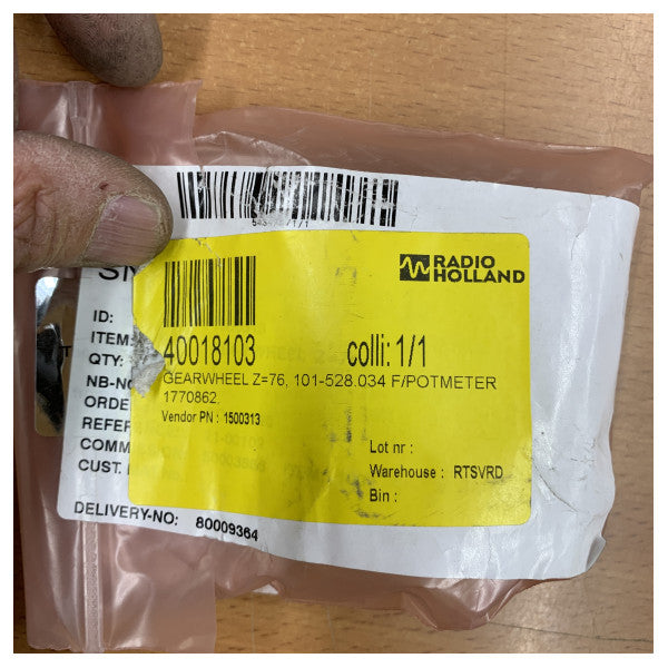 Raytheon Anschutz -hammaspyörä 101-528.00-034, Z=76 