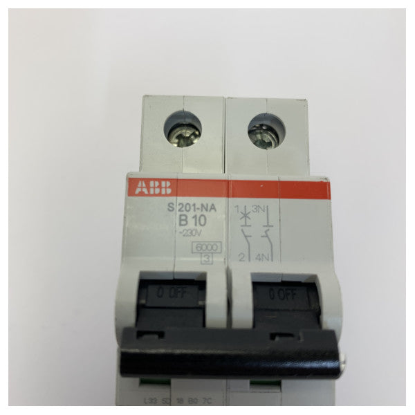 ABB S201-B10NA ミニチュアサーキットブレーカー 1P+N B特性 10A 