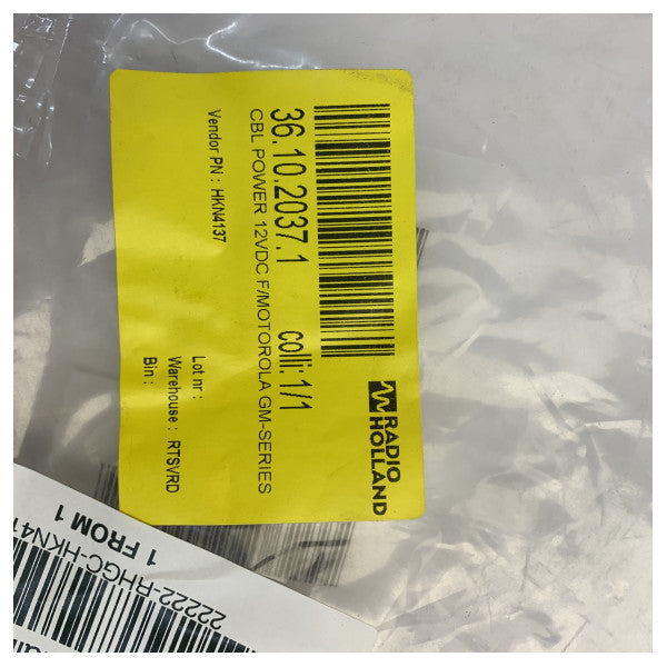 Motorola HKN4137B Cabo de alimentação DC 12V para rádio móvel GM340 GM360 DM3400 - fusível de 15A 
