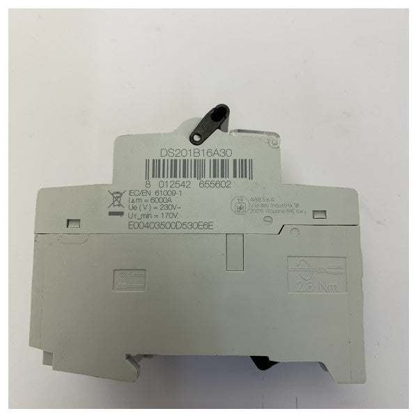 ABB DS201 B16 A30 RCBO Interruptor automático diferencial 1P+N 16A 30mA 
