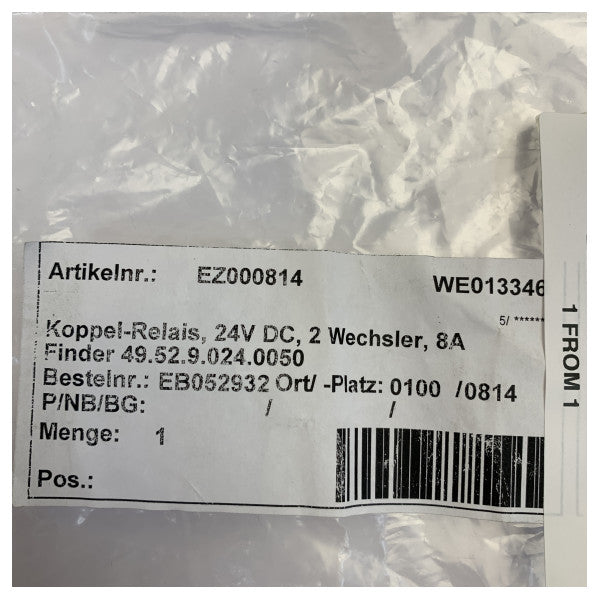 Finder elektrisk relé og sokkel EZ000814 - marin-klasse plug-in-relé 