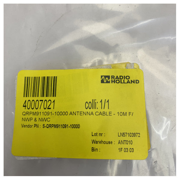 HUBER+SUHNER QRPM911091-10000 Coaxial Cable Assembly 