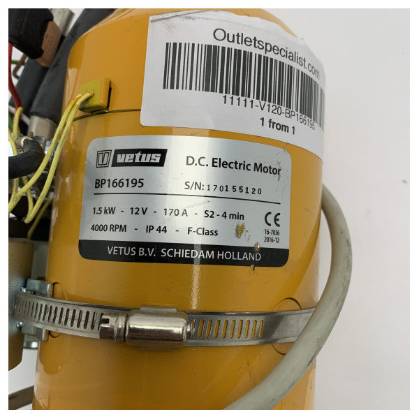 Vetus BP166195 električni motor za potisnike BOW25 i BOW35 12V 