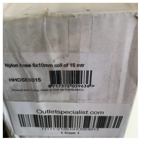 Vetus Nylon Marini Ħajt 6 - 10mm L10 M għall-konnessjoni ta' cilindru idrawliku tal-barra 