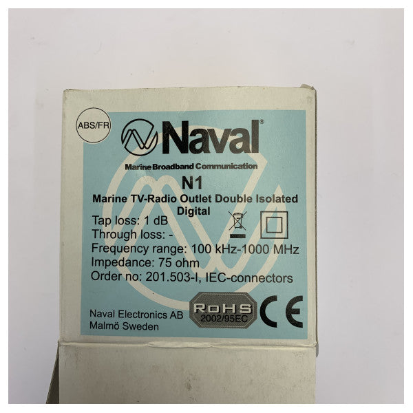 Naval N1-IEC Marine TV-radio uttaksdeksel - off-white 