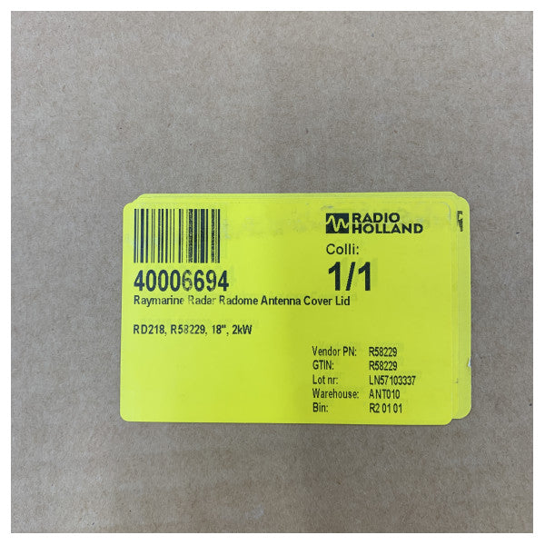 Raymarine RD218 18inch 2kW Radar Radome Antenna Cover Lid R58229 - New