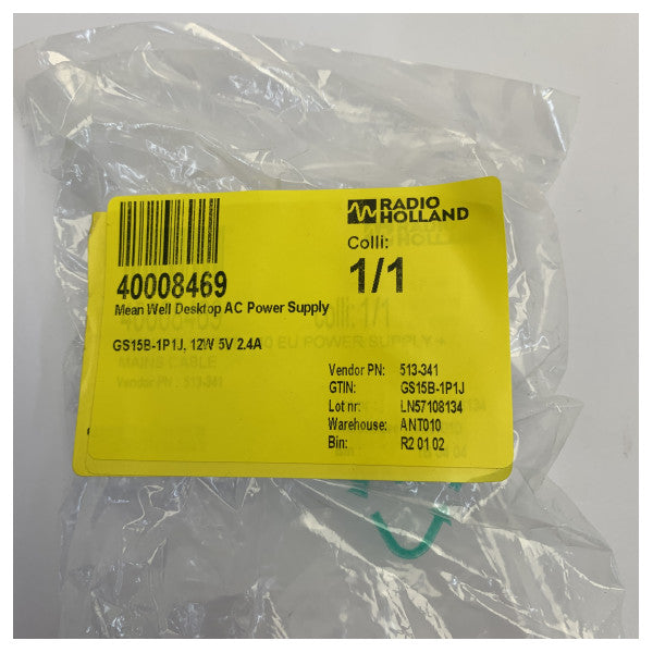 Mean Well GS15B-1P1J Desktop AC/DC Adapter Power Supply 12W 5V 2.4A