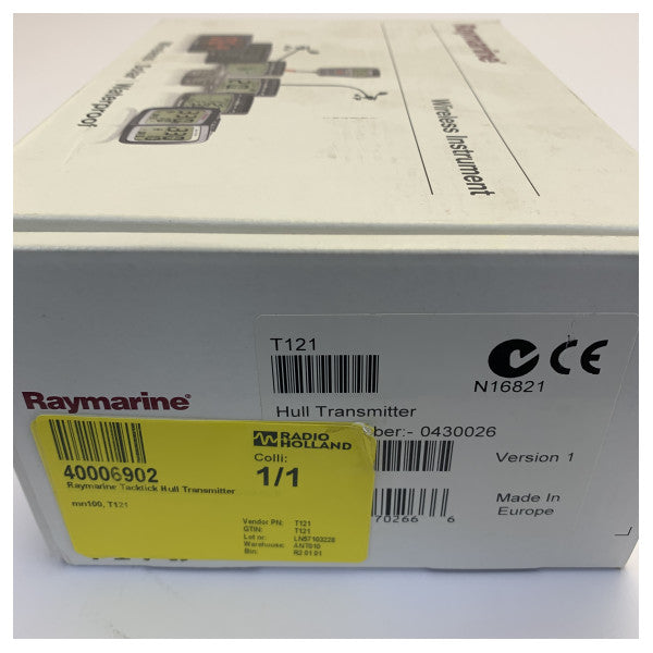 Raymarine T121 Tacktick Micronet Transmisor de casco mn100 